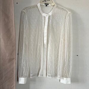 Express White Textured Blouse